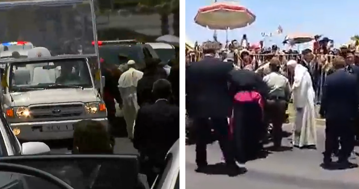 papa francisco ayuda a carabinera en Iquique