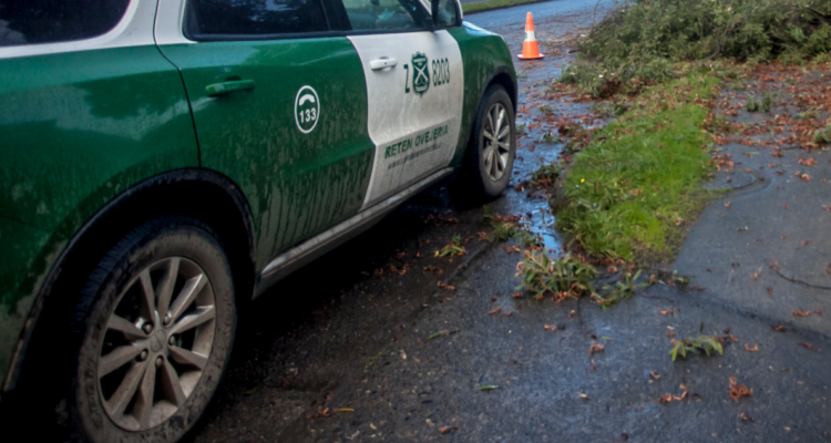 Vehículo de Carabineros por accidente fatal en Río Bueno