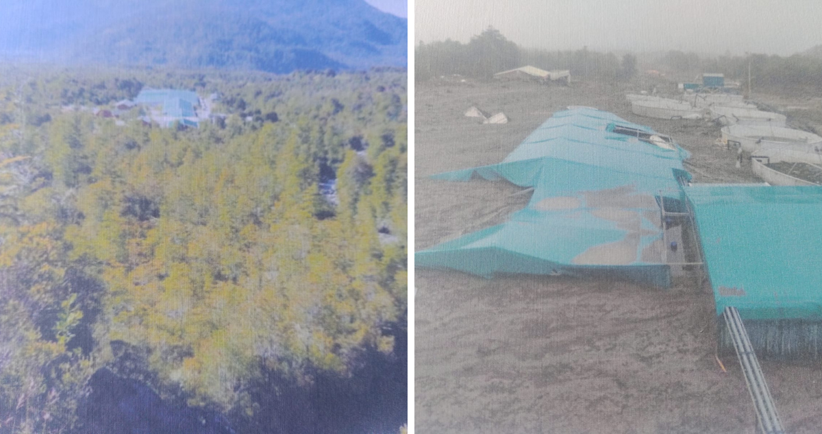 Empresa antes y después de erupción de volcán Calbuco