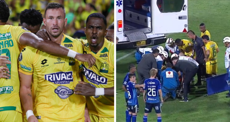 Luciano Pons fue trasladado a hospital en ambulancia tras fuerte golpe en duelo de liga colombiana