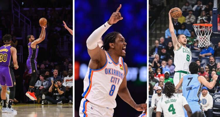 Thunder, Celtics y Lakers celebraron en la NBA.