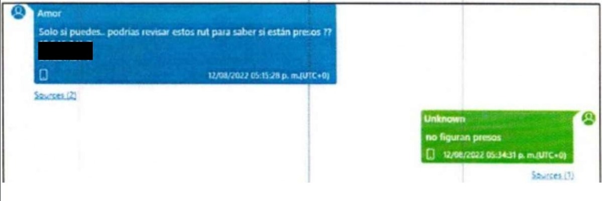 Chat entre el fiscal y su esposa (Cellebrite UFED)