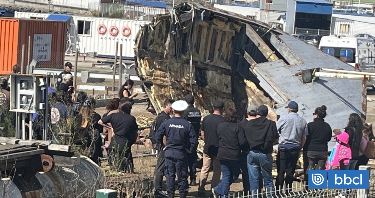 Familiares de tripulantes del Bruma llegan al SML en medio de trabajos del buque Cabo de Hornos