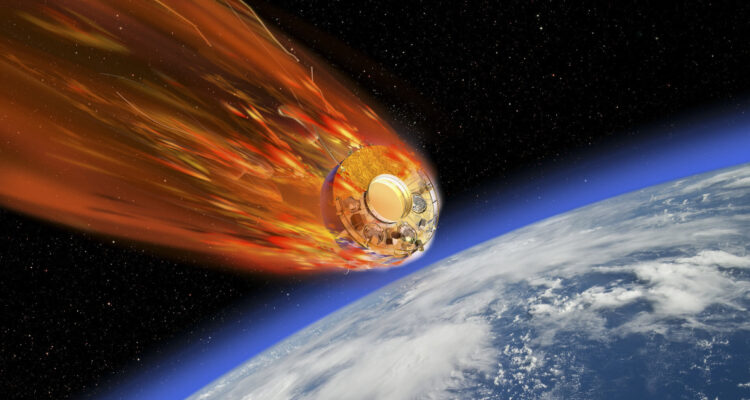 Sonda soviética reentrando a la Tierra