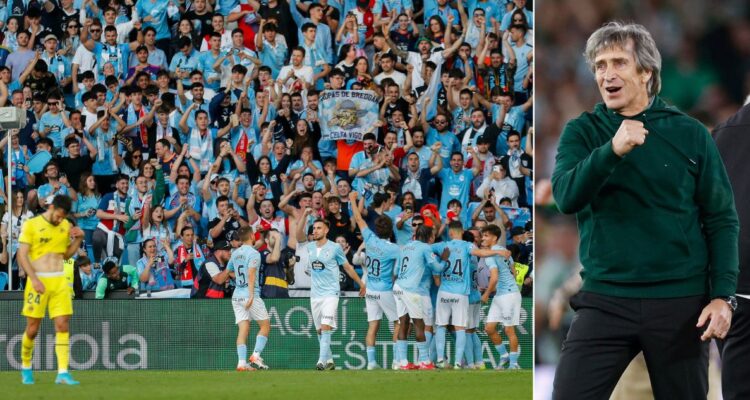 Celta goleó al Villarreal y el Betis de Manuel Pellegrini se ilusiona con llegar a Champions League