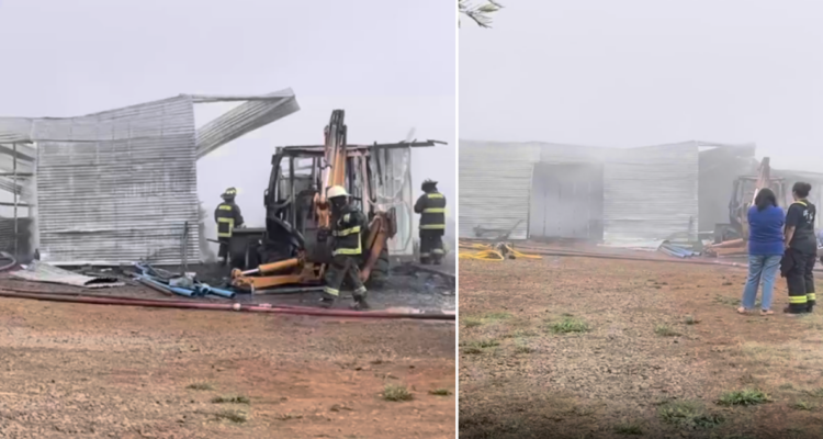 Buscan a acusado de quemar intencionalmente casa, bodega y maquinaria en predio camino a Cholchol