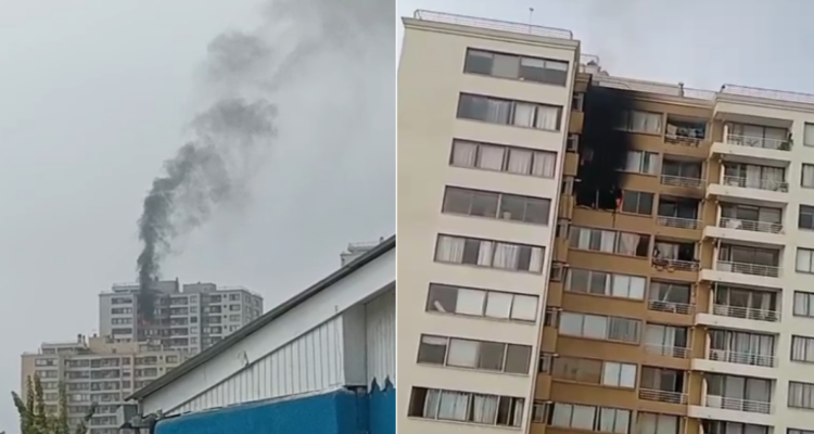Incendio en departamento de Valparaíso
