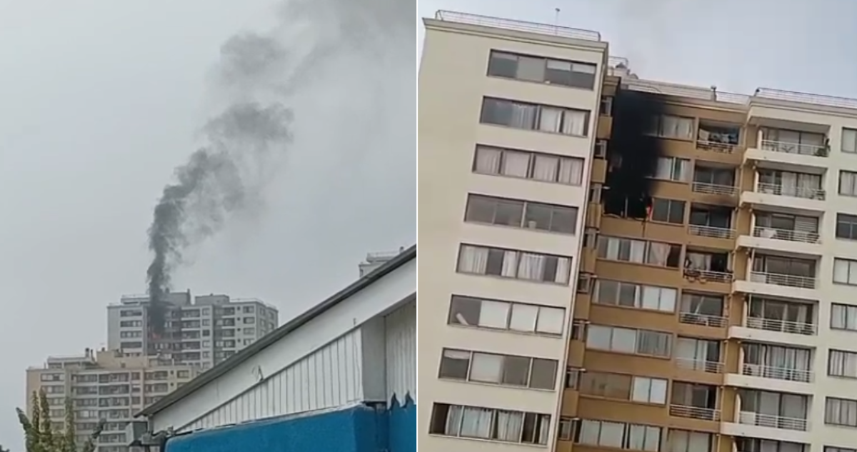Incendio en departamento de Valparaíso
