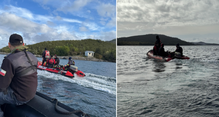 Equipo Gersa de Dalcahue llega a Melinka para apoyar labores de búsqueda de pescador desaparecido
