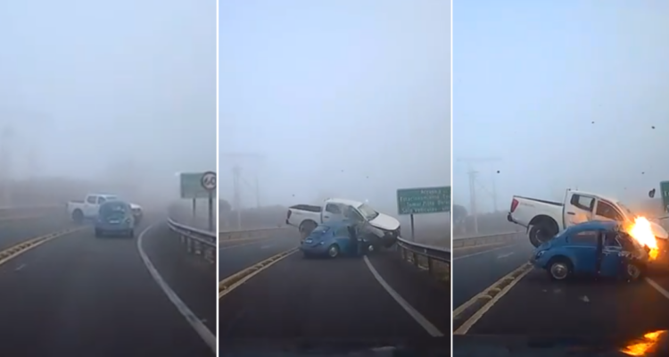 Video capta momento exacto en que colisión dejó a una persona en estado de gravedad en Puchuncaví