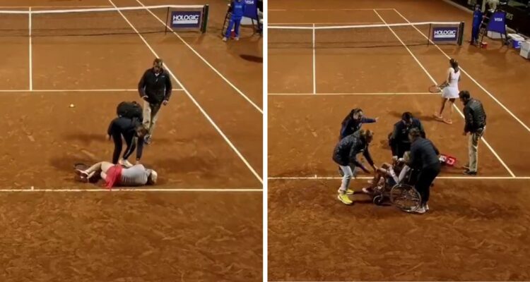 Tenista con discapacidad en extremidades colapsa en pleno duelo de WTA: salió en silla de ruedas
