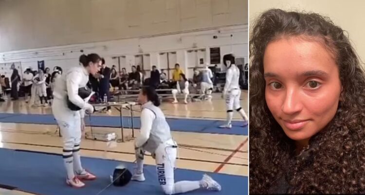 La esgrimista que se negó a pelear con deportista trans es tratada como heroína: recibe premios y galardones