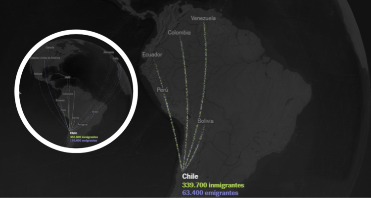 Videos de New York Times muestran los países que más migran a Chile (y donde migran los chilenos)
