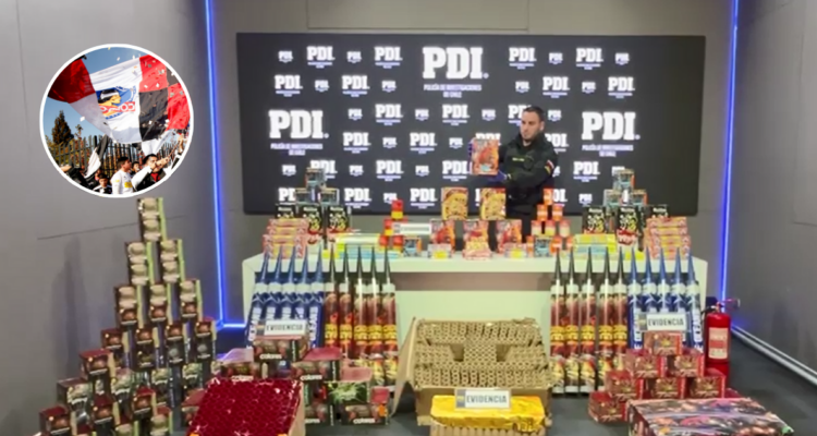 3 detenidos deja incautación de miles de fuegos artificiales: eran vendidos a barristas de Colo Colo