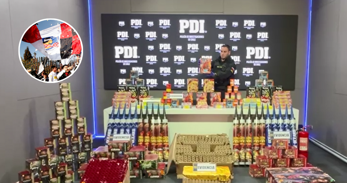 3 detenidos deja incautación de miles de fuegos artificiales: eran vendidos a barristas de Colo Colo