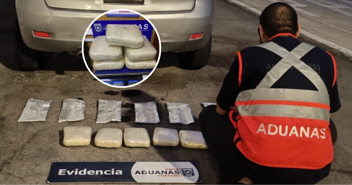 Casi 10 kilos de pasta baste y cocaína: Aduana de Arica frustra intento de tráfico en Chacalluta