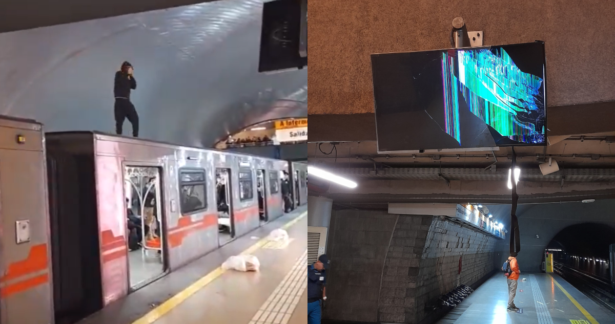 Alerta en el Metro: dos ambulantes detenidos tras subirse al techo de un tren de la Línea 2