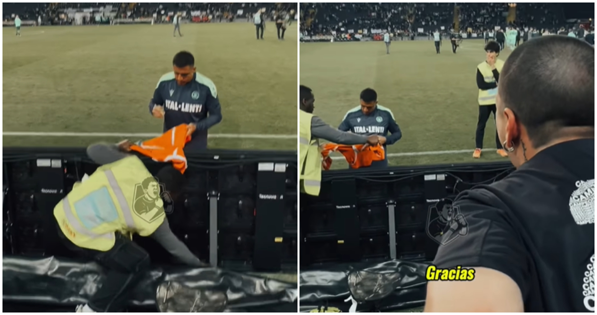 Alexis Sánchez le firma camiseta a hincha chileno en último duelo de Udinese