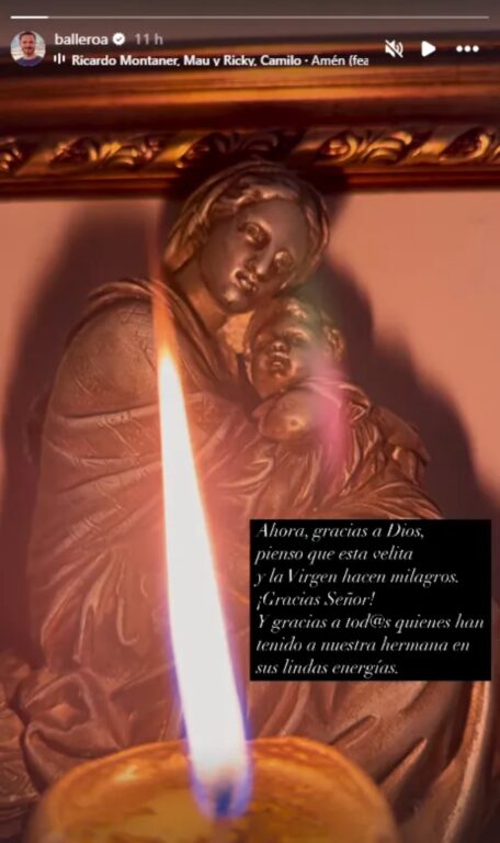 Álvaro Ballero comparte optimista mensaje sobre recuperación de Carla Ballero: "Hacen milagros"