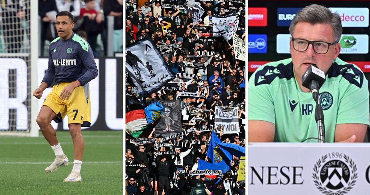 Alexis Sánchez provocó quiebre entre hinchas y DT de Udinese.
