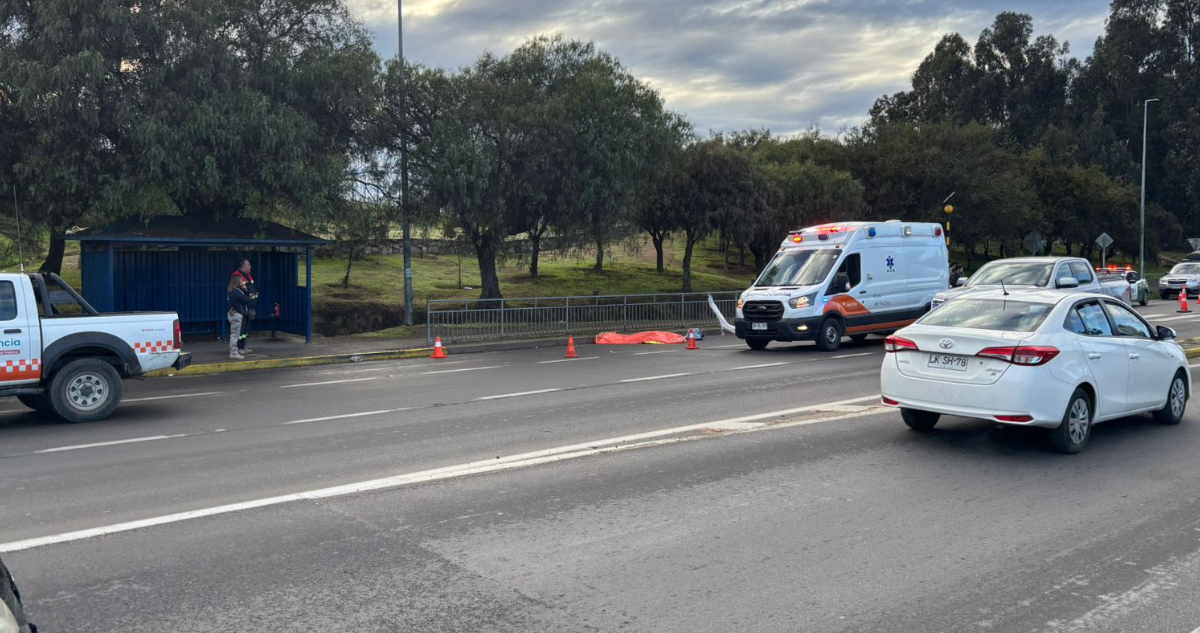 Sitio del suceso de atropello fatal de un hombre en Quilpué