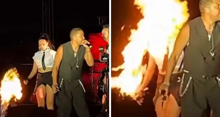 Lanzallamas le da en todo el rostro a bailarina de la agrupación Ilegales en medio una presentación