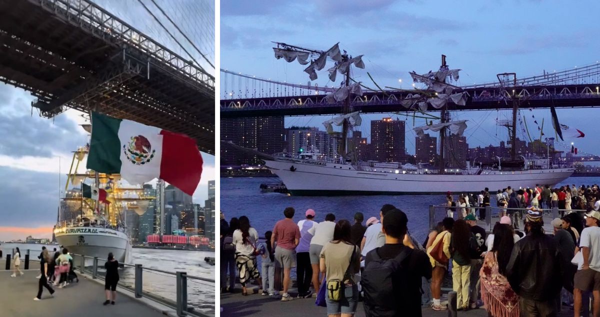 Dos heridos graves deja choque de buque escuela mexicano Cuauhtémoc con puente Brooklyn de Nueva York