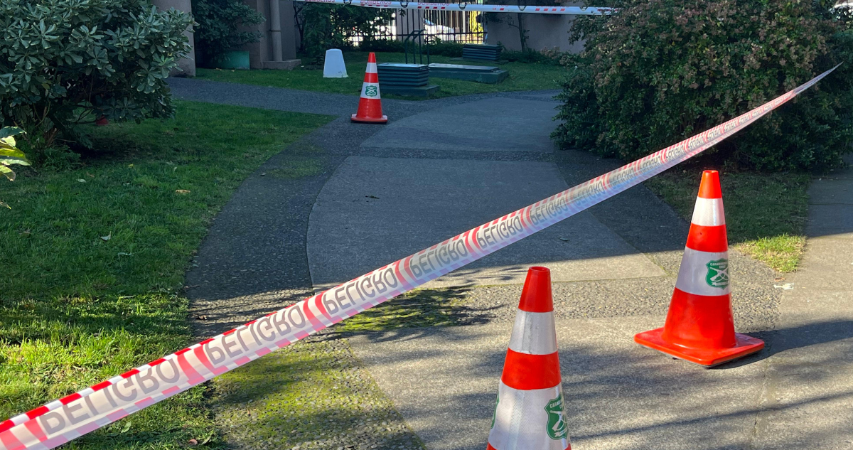 Frontis de edificio desde el cual cayeron niños en San Pedro de la Paz