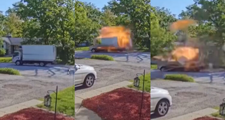 Camión explota por fuga de gas propano