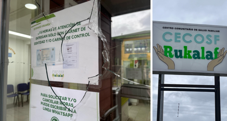 Daños en frontis del Cecosf Rukalaf de Quellón