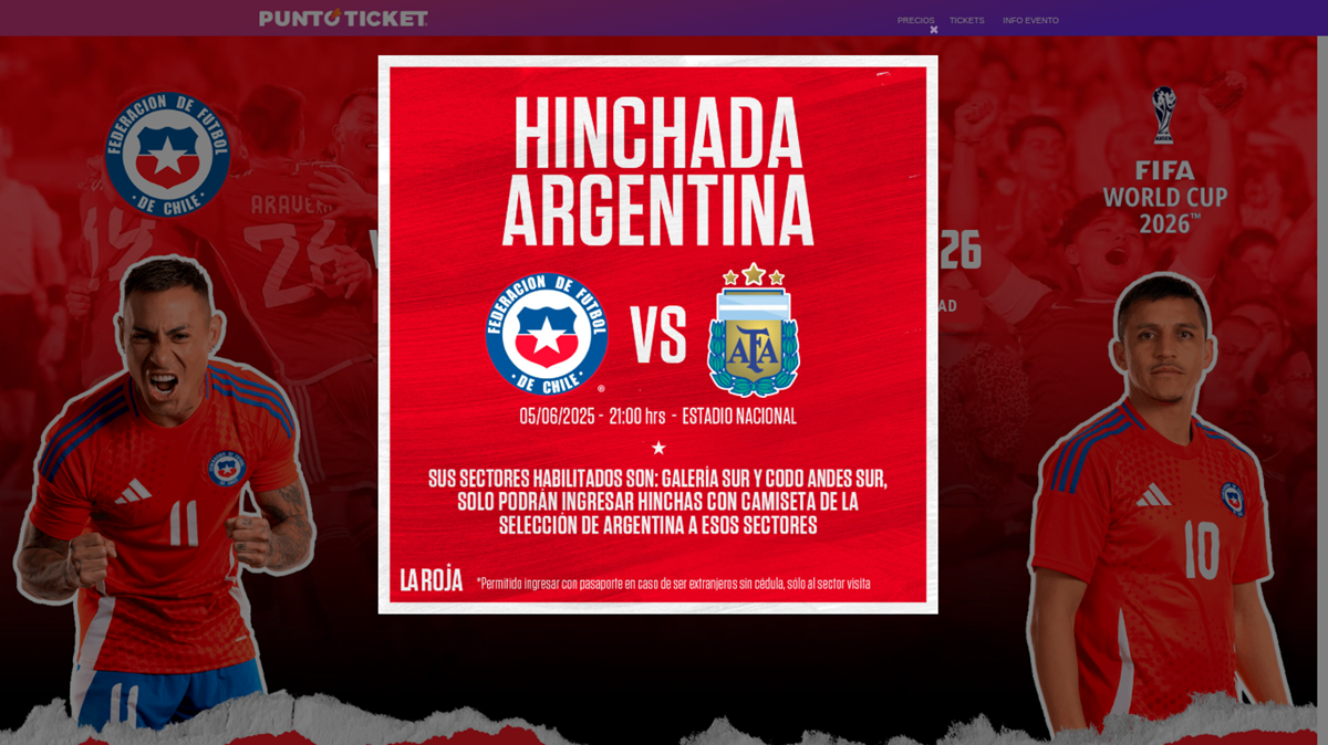 Chile recibirá a Argentina con un buen número de hinchas de la Albiceleste. 
