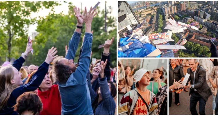 Chilenos “bombearon” Rotterdam con poemas a 85 años de ataque nazi: ahora van en busca de Hiroshima