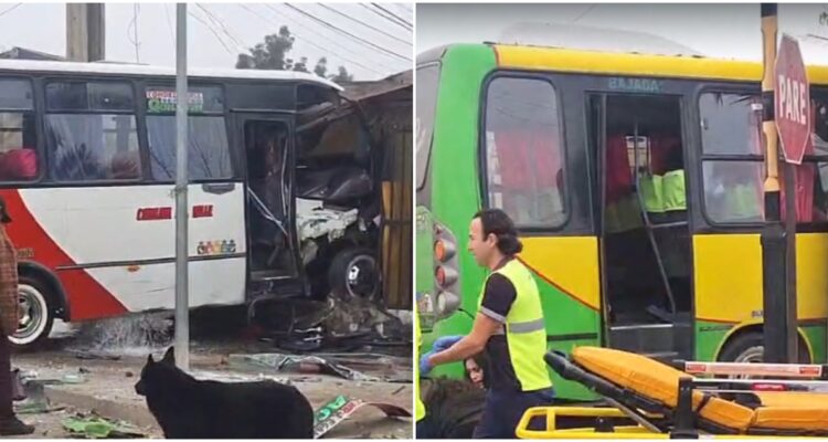 Colisión de micros en Limache: deja 11 lesionados