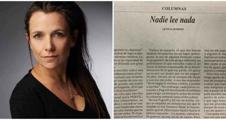 Columnista argentina denunció no pago de su trabajo en las mismas páginas donde escribía