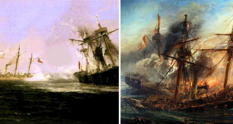21 de mayo, combate naval de iquique y combate naval de punta gruesa en la guerra del pacífico