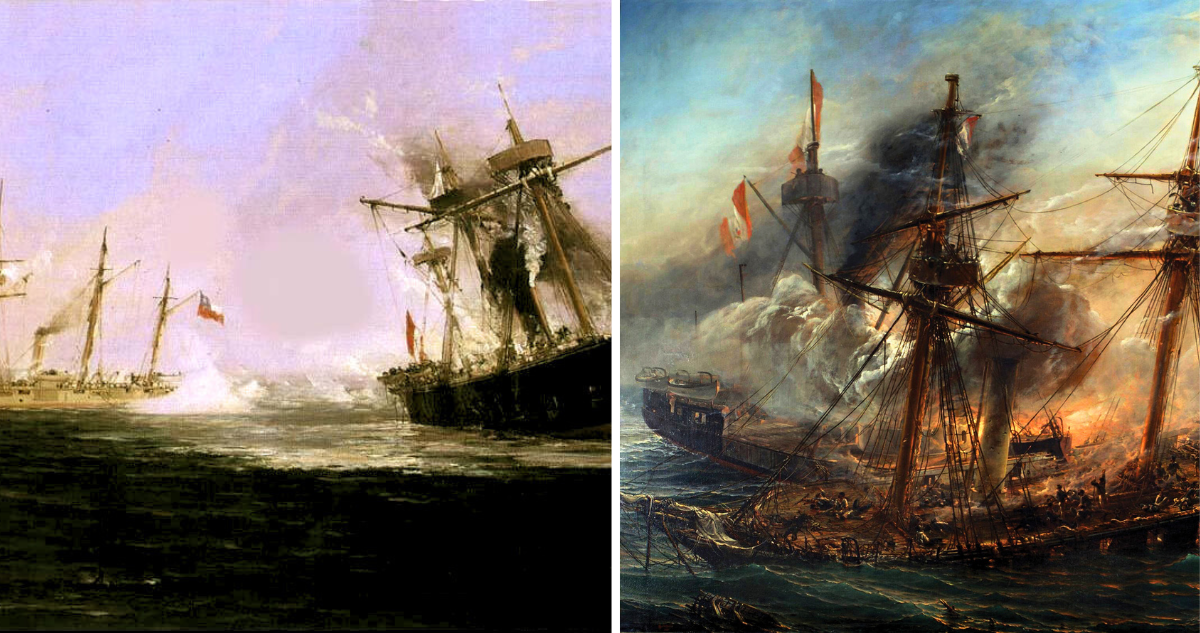 21 de mayo, combate naval de iquique y combate naval de punta gruesa en la guerra del pacífico