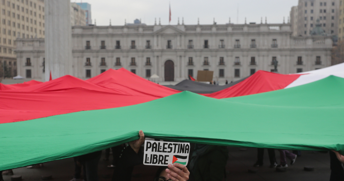 Imagen de protesta de la Comunidad Palestina de Chile