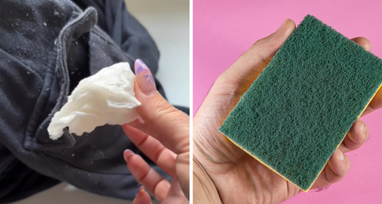 Con solo una esponja: la práctica y fácil manera de sacar el papel pegado de la ropa recién lavada