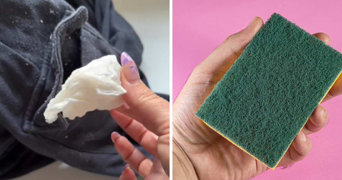 Con solo una esponja: la práctica y fácil manera de sacar el papel pegado de la ropa recién lavada