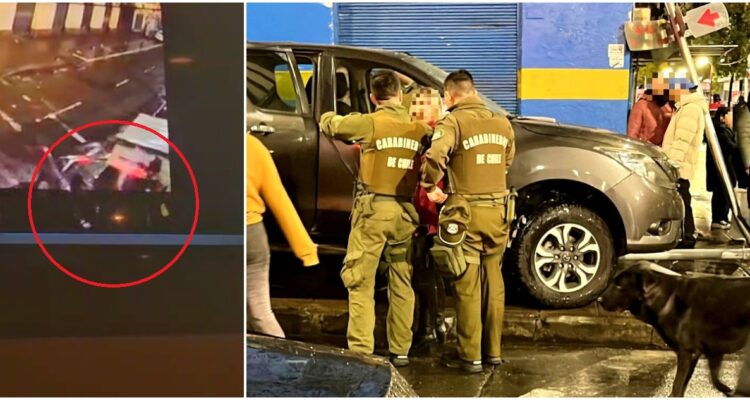 Conductor pierde control de camioneta y atropella a dos carabineros en pleno centro de Santiago