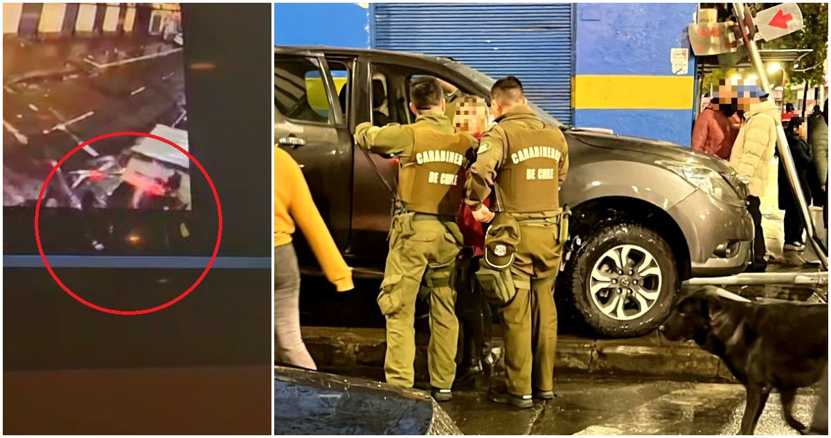 Conductor pierde control de camioneta y atropella a dos carabineros en pleno centro de Santiago