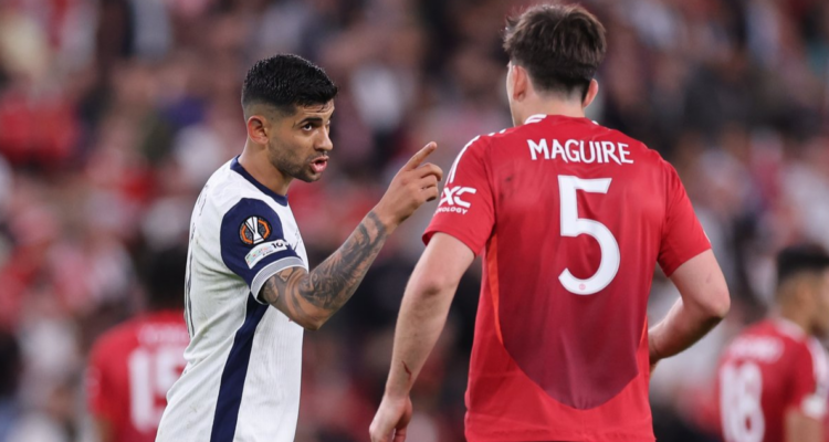 El comentado cruce entre ‘Cuti’ Romero y Maguire en final de Europa League entre ‘Spurs’ y United