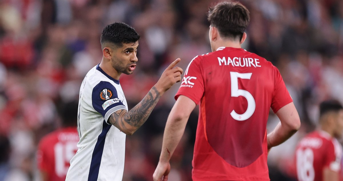 El comentado cruce entre ‘Cuti’ Romero y Maguire en final de Europa League entre ‘Spurs’ y United