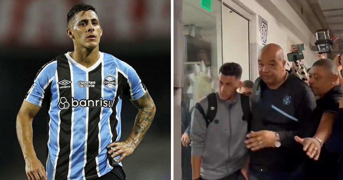 Cristian Pavón escupió por error a un policía y fue retenido.