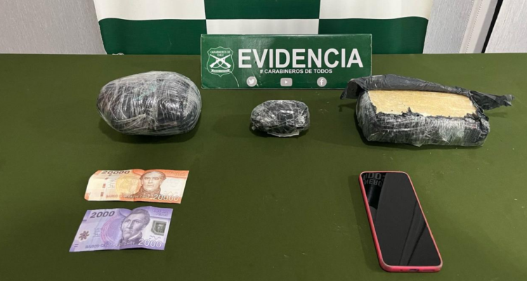 Dos detenidos y tres kilos de drogas incautadas dejó control carretero en provincia de Bío Bío