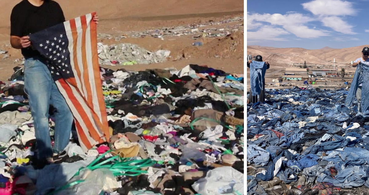 Ropa botada en desierto de Atacama