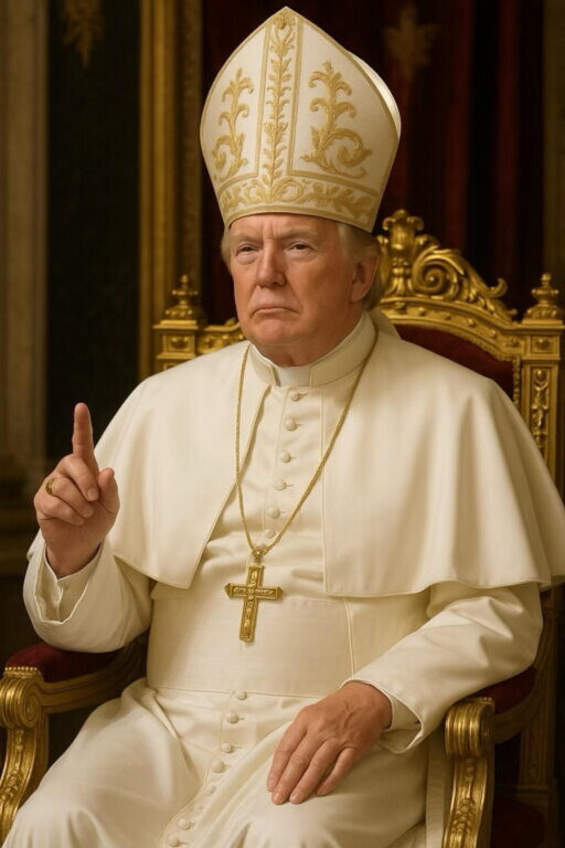 Imagen generada con Inteligencia Artificial publicada por Donald Trump donde se le ve vestido como el Papa