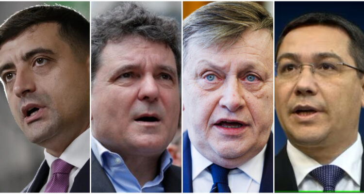 George Simion, Nicusor Dan, Crin Antonescu y Victor Ponta