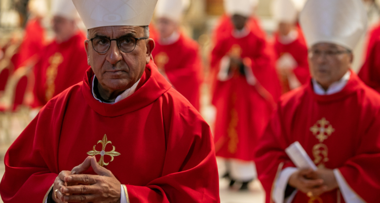 Cardenal Fernando Chomalí escribe antes de entrar al Cónclave para la elección del próximo Papa en el Vaticano