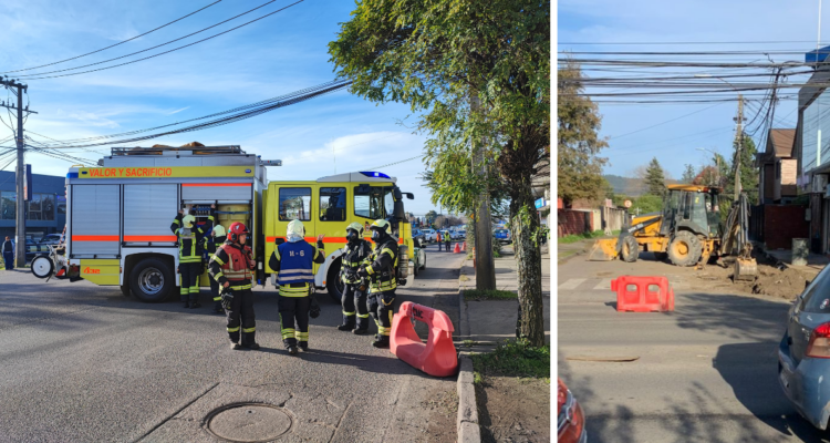 Fuga de gas por rotura de matriz en San Pedro de la Paz
